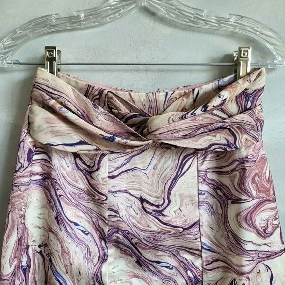 NWT SCOTCH & SODA Satin Feel Knotted Marble Midi Skirt Size XS - Picture 4 of 15